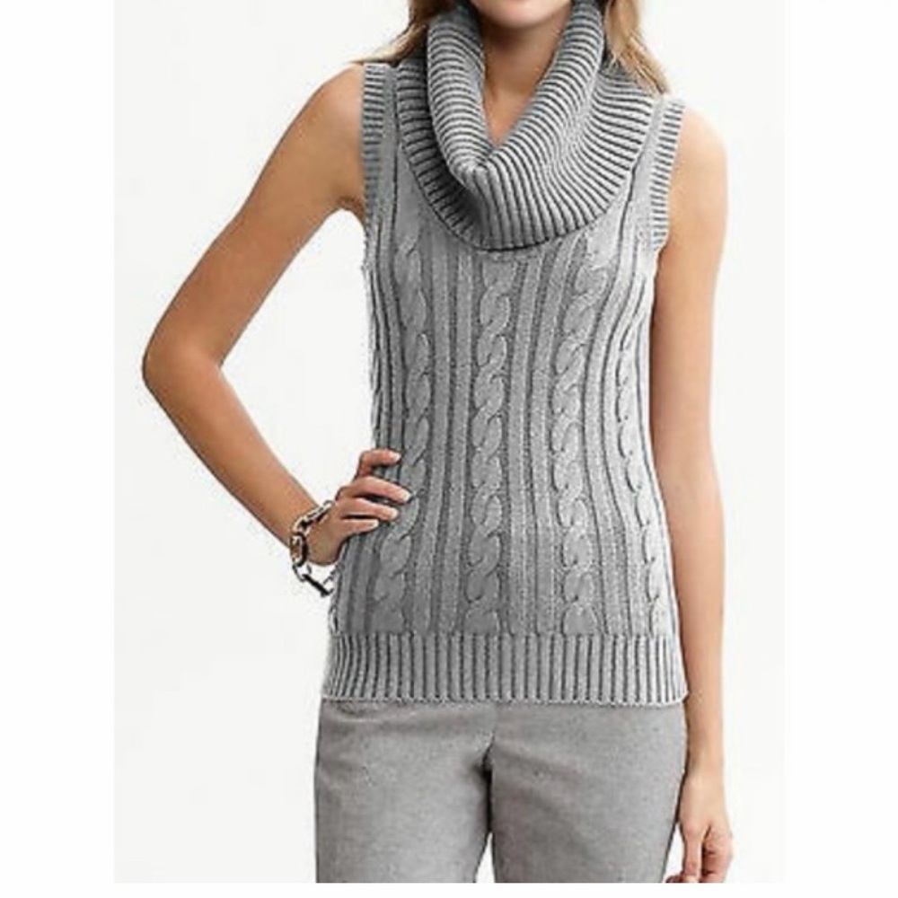 Banana Republic Light Gray Cowl Neck Sweater